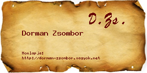 Dorman Zsombor névjegykártya